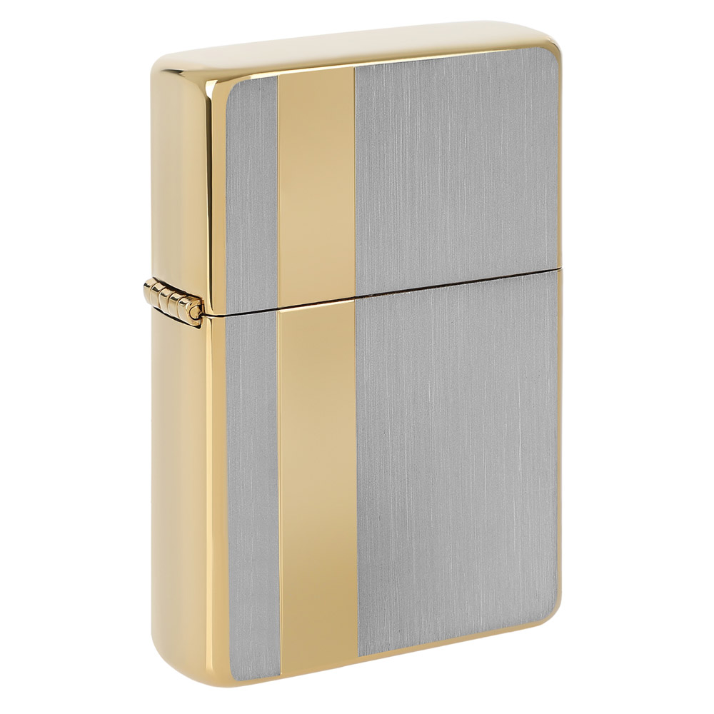 Q311035 Zapalniczka benzynowa Tasman BRASS Vertical srebrno-złota GRAWER GRATIS