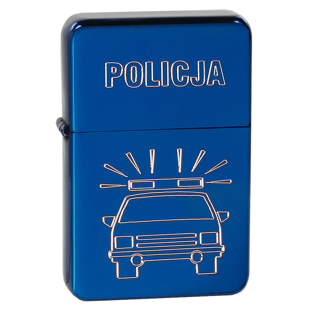 Q310303 Zapalniczka benzynowa Tasman Radiowóz Policja niebieska