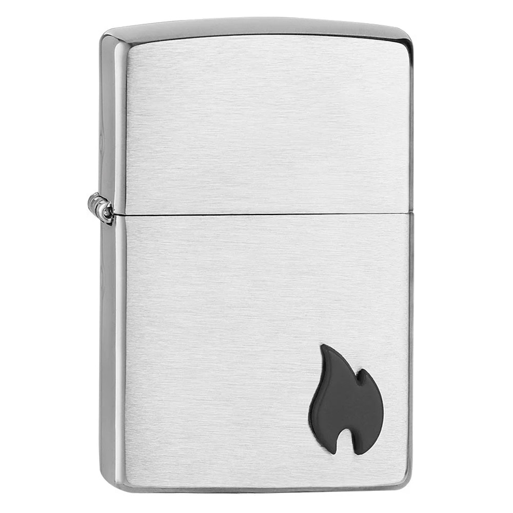 Z190369 Zippo zapalniczka Czarny płomyk emblemat na srebrnej 2007964