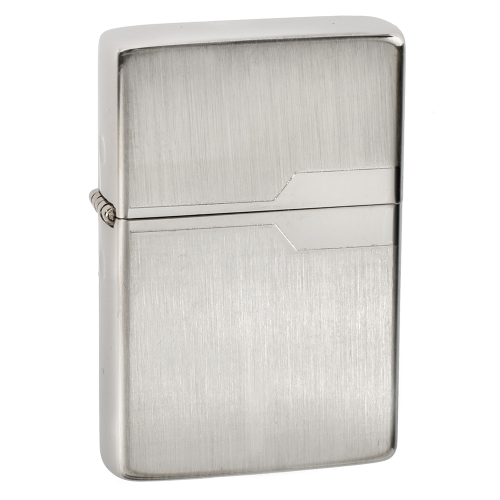 Q311004 Srebrna zapalniczka benzynowa Tasman BRASS Milano silver