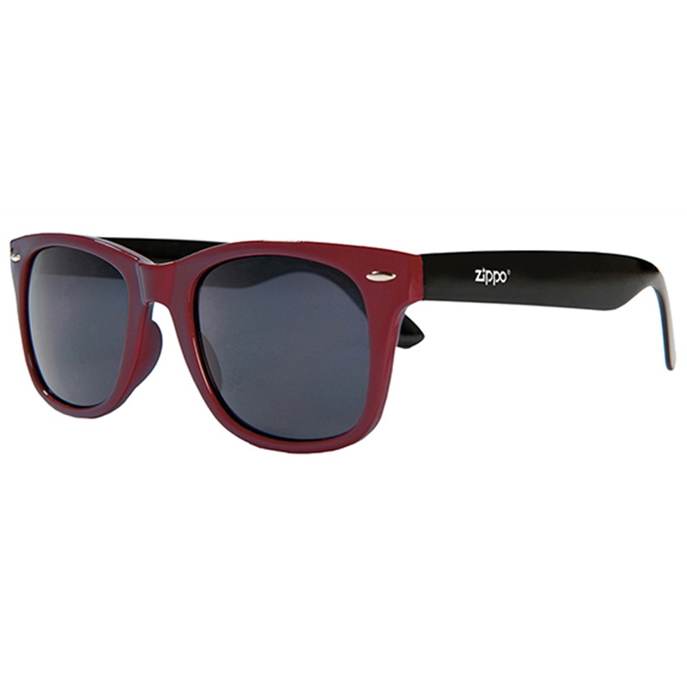 ZKS02-12 Okulary słoneczne Zippo  Wayfarer bordowe czarne szkła