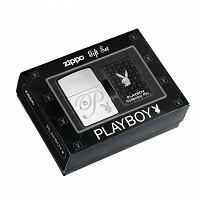 Zestaw Playboy zap. Zippo + srebrny pin