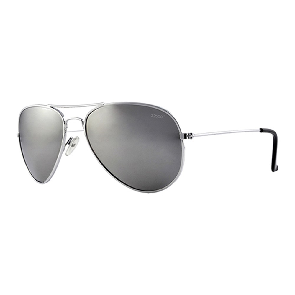 ZKS01-04 Okulary słoneczne Zippo Aviatory Pilotki srebrna oprawka lustrzanki