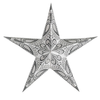 Gwiazda z papieru biało-srebrna