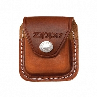 Etui skórzane Zippo z klipem brązowe
