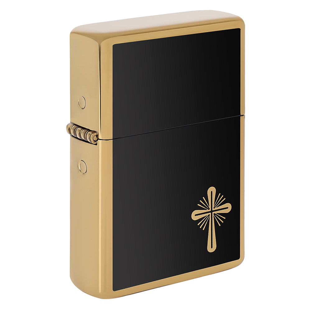 Q311025 Zapalniczka benzynowa Tasman BRASS Krzyż Krzyżyk Złoty