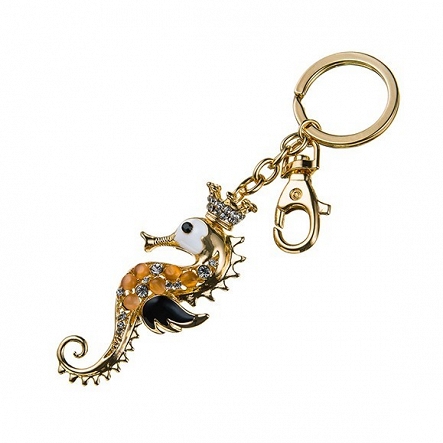 Goldfarben Schlüsselanhänger Sellori „Seepferdchen” Taschenanhänger 