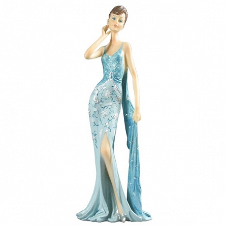 Figurka Art Deco Broadway Belles w błękitnej sukni