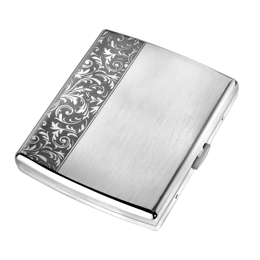 Q210503 Metalowa papierośnica TASMAN Renison do klasycznych papierosów 20szt